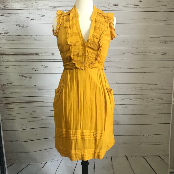 anthropologie yellow dress